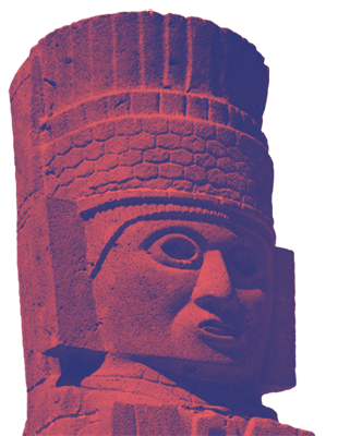 Photo stylisée d'une colonne maya